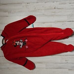 New with Tag Disney Baby Minnie Mouse Hooded Fleece Warm Suit